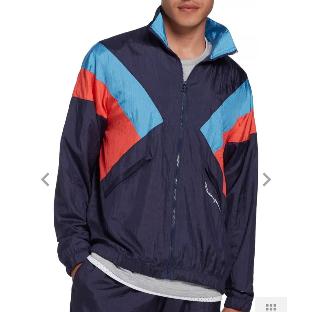 Champion Color Block Windbreaker, Size Medium - image 1